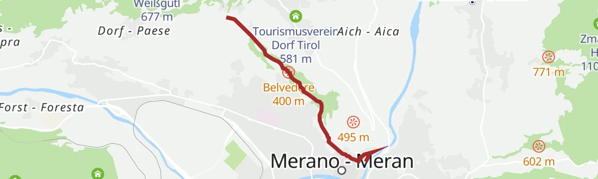 Route map: Passeggiata Tappeiner